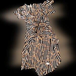 Striped Chain Print Dress